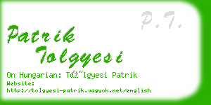 patrik tolgyesi business card